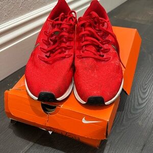 Nike Women Sz 8 red with gold sequins stripe like new